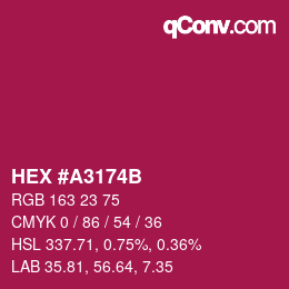 カラーコード: HEX #A3174B | qconv.com