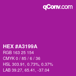 Color code: HEX #A3199A | qconv.com
