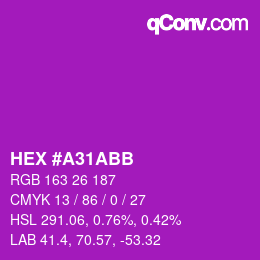 カラーコード: HEX #A31ABB | qconv.com