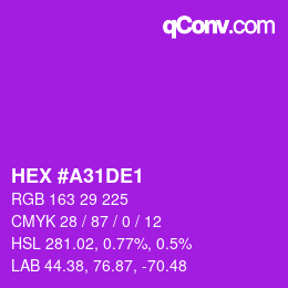カラーコード: HEX #A31DE1 | qconv.com