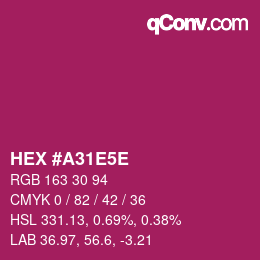 カラーコード: HEX #A31E5E | qconv.com