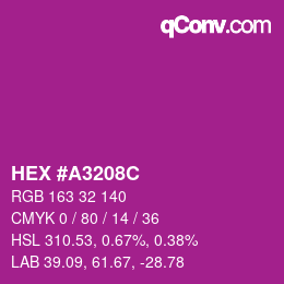 カラーコード: HEX #A3208C | qconv.com