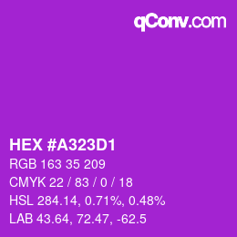 Farbcode: HEX #A323D1 | qconv.com