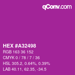 Código de color: HEX #A32498 | qconv.com