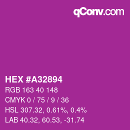 カラーコード: HEX #A32894 | qconv.com