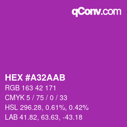 Farbcode: HEX #A32AAB | qconv.com