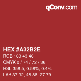 Color code: HEX #A32B2E | qconv.com