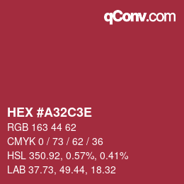 Color code: HEX #A32C3E | qconv.com