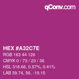 Color code: HEX #A32C7E | qconv.com