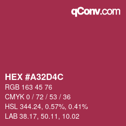 Color code: HEX #A32D4C | qconv.com
