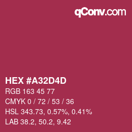 Color code: HEX #A32D4D | qconv.com