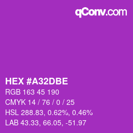 Color code: HEX #A32DBE | qconv.com