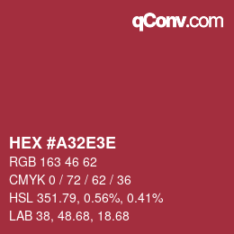 Color code: HEX #A32E3E | qconv.com
