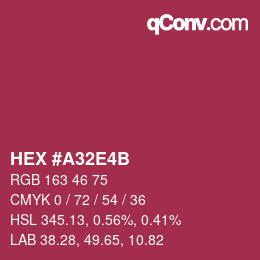 Color code: HEX #A32E4B | qconv.com