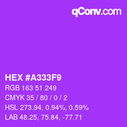 Color code: HEX #A333F9 | qconv.com