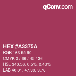 カラーコード: HEX #A3375A | qconv.com