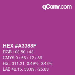 カラーコード: HEX #A3388F | qconv.com