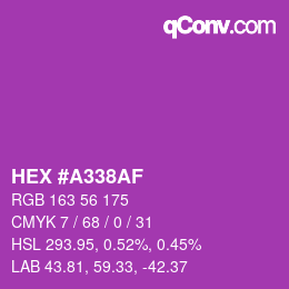 カラーコード: HEX #A338AF | qconv.com