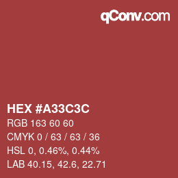 Color code: HEX #A33C3C | qconv.com