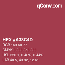 Código de color: HEX #A33C4D | qconv.com