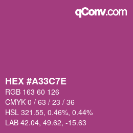 Color code: HEX #A33C7E | qconv.com