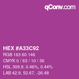Color code: HEX #A33C92 | qconv.com