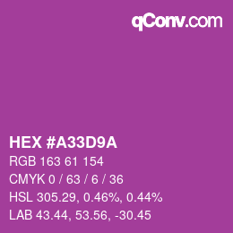 Color code: HEX #A33D9A | qconv.com