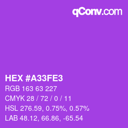 Color code: HEX #A33FE3 | qconv.com