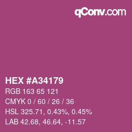 Color code: HEX #A34179 | qconv.com