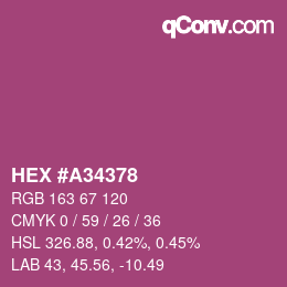 カラーコード: HEX #A34378 | qconv.com