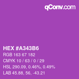 Farbcode: HEX #A343B6 | qconv.com