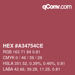 Farbcode: HEX #A34754CE | qconv.com