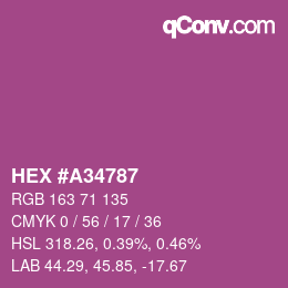 Color code: HEX #A34787 | qconv.com