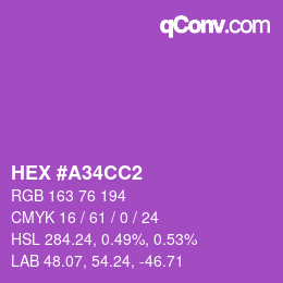 Farbcode: HEX #A34CC2 | qconv.com