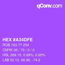 Color code: HEX #A34DFE | qconv.com