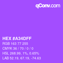 Color code: HEX #A34DFF | qconv.com