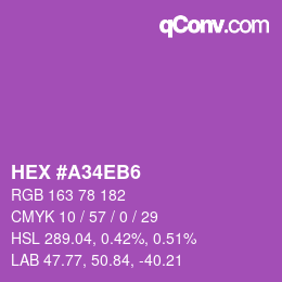 カラーコード: HEX #A34EB6 | qconv.com