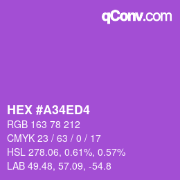 颜色代码: HEX #A34ED4 | qconv.com