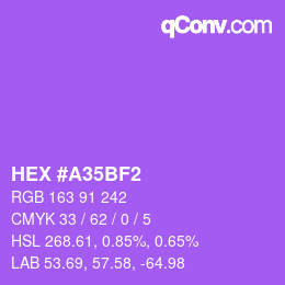 颜色代码: HEX #A35BF2 | qconv.com