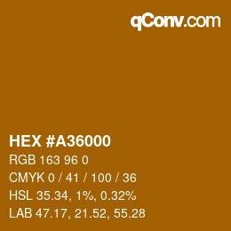 Color code: HEX #A36000 | qconv.com