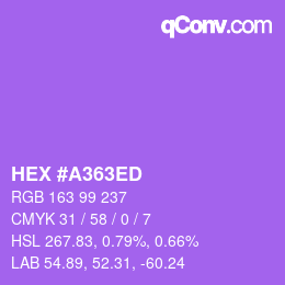 Color code: HEX #A363ED | qconv.com