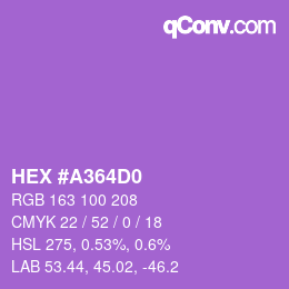 Color code: HEX #A364D0 | qconv.com