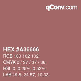 Código de color: HEX #A36666 | qconv.com