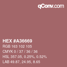 颜色代码: HEX #A36669 | qconv.com
