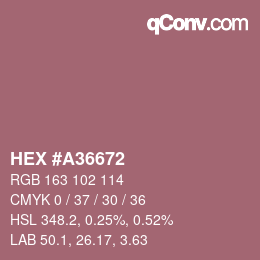 Código de color: HEX #A36672 | qconv.com