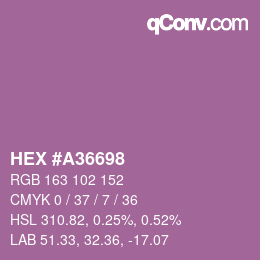 Color code: HEX #A36698 | qconv.com