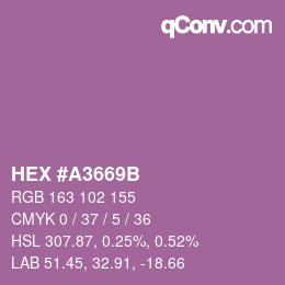 Farbcode: HEX #A3669B | qconv.com