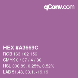 Color code: HEX #A3669C | qconv.com