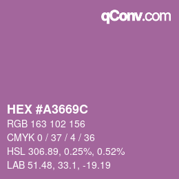 カラーコード: HEX #A3669C | qconv.com