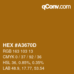 颜色代码: HEX #A3670D | qconv.com
